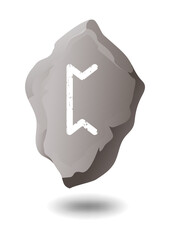 PERTHU STONE RUNE ON A WHITE BACKGROUND IN VECTOR