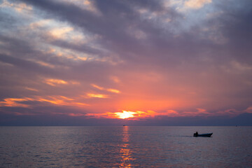 sunset over the sea