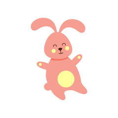 Pink Easter bunny. Easter bunny on a white background. Vector