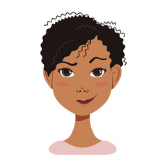 facial expression avatars of African American woman with different emotions