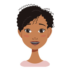 facial expression avatars of African American woman with different emotions