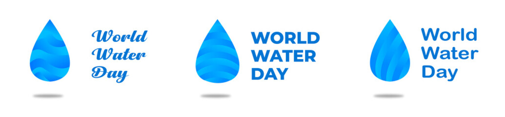 World Water Day. vector abstract waterdrop concept. World Water Day concept. Vector illustration set.