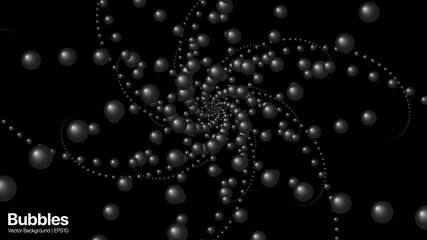 Bubbles Abstract Dark Vector Background. Vector illustration