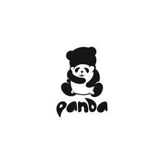 panda and pillow design vector illustration negative space