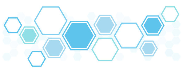 Obraz na płótnie Canvas blue colored futuristic hexagonal teamwork process