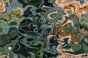 Abstract seamless zigzag pattern background with waves in green, blue and orange tones. Artistic...