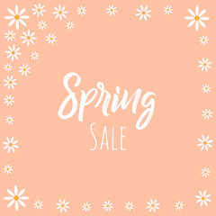 Spring Sale banner with flowers