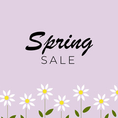 Spring Sale banner with flowers