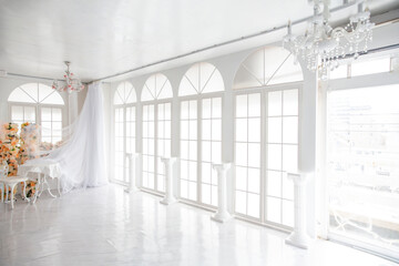 スタジオ、、ホワイト、スペース、空間、教会、柱、窓