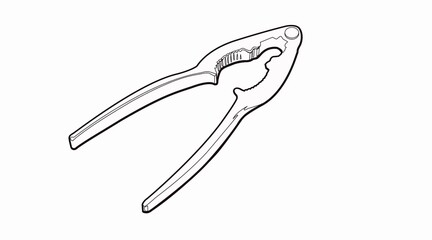 Vector Isolated Black and White Illustration of a Steel Nutcracker