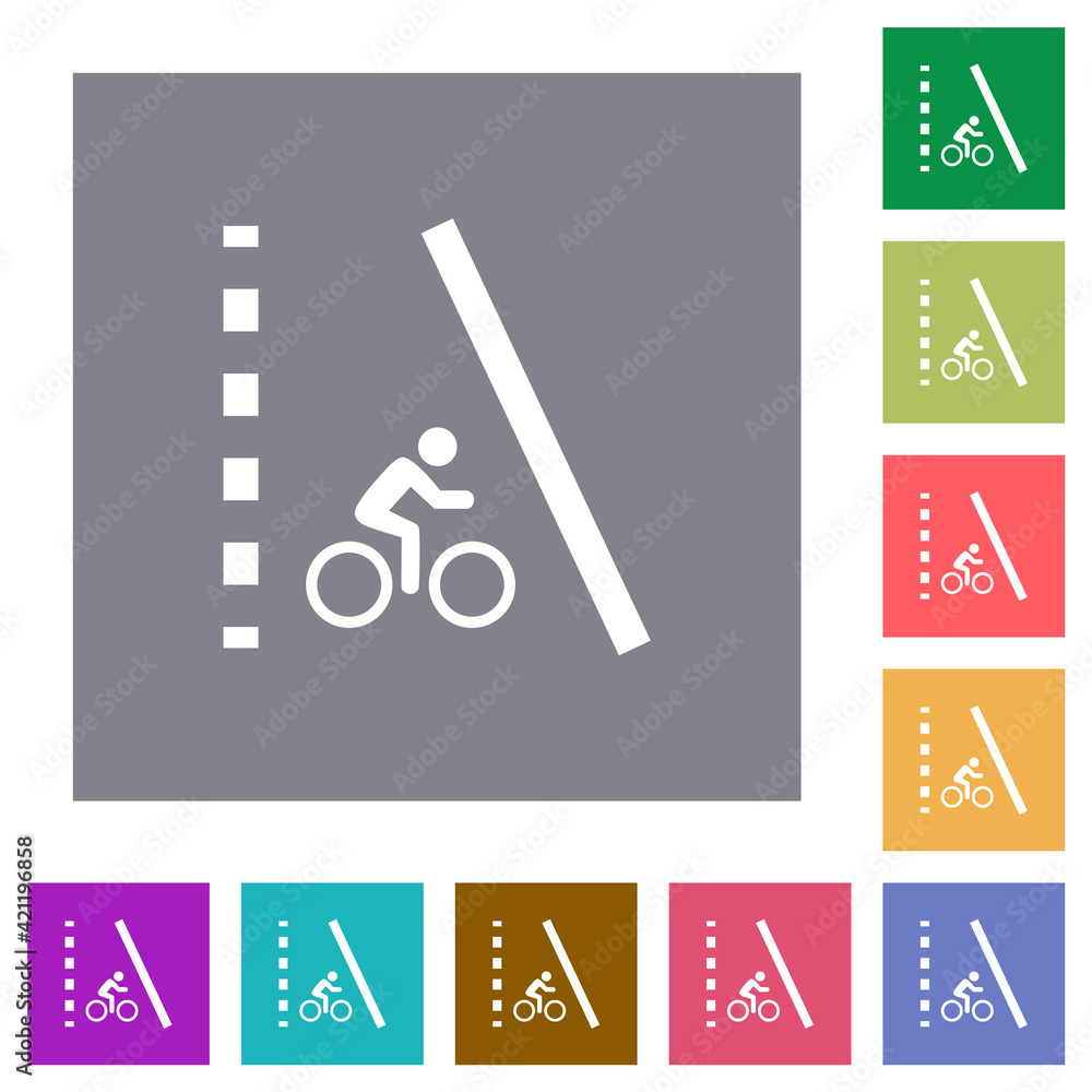 Canvas Prints Bicycle lane square flat icons