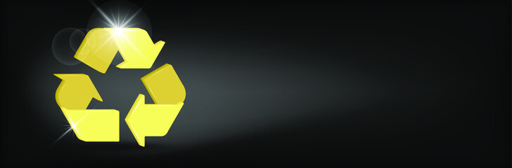 Circular arrow icon. Environment recyclable go green. 3d vector illustration.