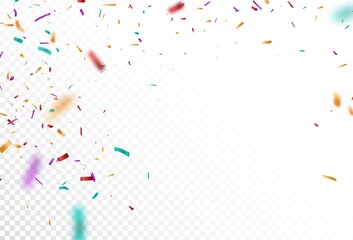 Colorful Confetti celebrations design isolated on transparent background