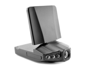 Classic car video recorder in black.