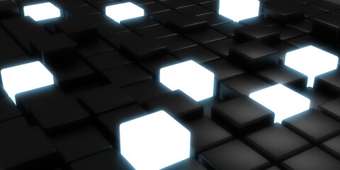 3d abstract cubes background. 3d illustration