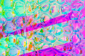 The abstract liquefying effect in the artistic background containing multicolored shapes with liquid texture, wavy lines, fluid art illustration