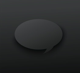 Blank speech bubble on black background vector illustration