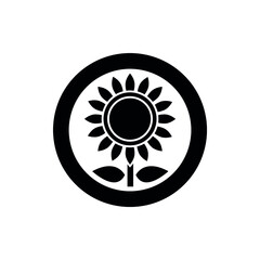 Vector image. Icon of a sunflower.