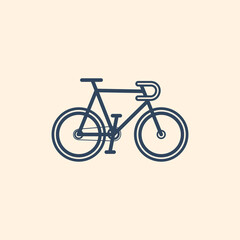 vector icon blue bicycle on pastel background