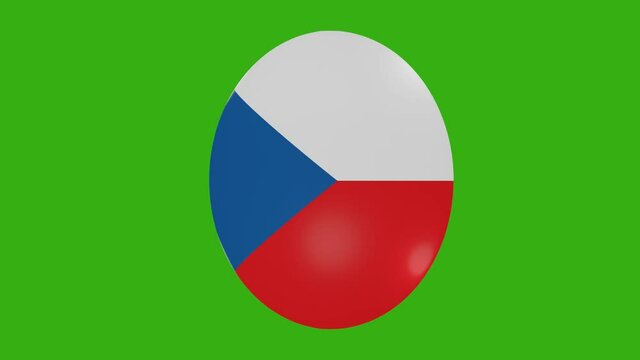 3d rendering of a Czech Republic flag icon rotating on itself on a chroma background