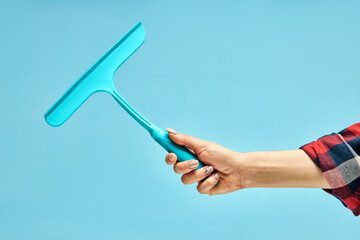 water draining instrument tool in hands of female
