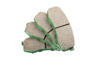 New brake pads on white background isolated object