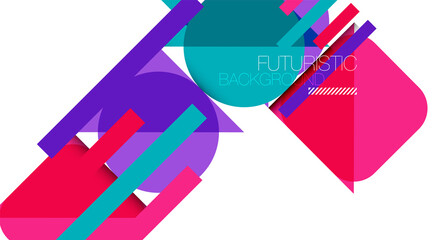 Clean minimal geometric abstract background with triangles and circles. Vector illustration for covers, banners, flyers and posters and other designs