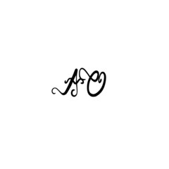 Initial AO handwritten monogram and elegant logo design