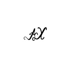 Initial AX handwritten monogram and elegant logo design