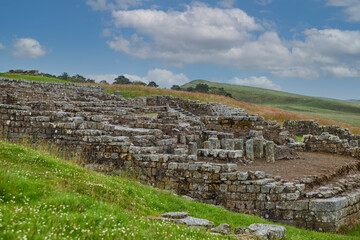 The ancient roman fort at Housesteads in Northumberland