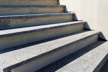 marble and concrete stairs under construction, front entrance to the house