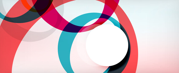 Ring geometric shapes, o letter repetition wallpaper. Abstract background for business or technology presentations, internet posters or web brochure covers