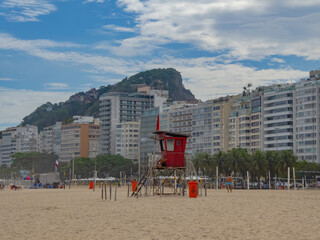 Der berühmte Strand Copacabana in Rio de Janeiro in Brazilien