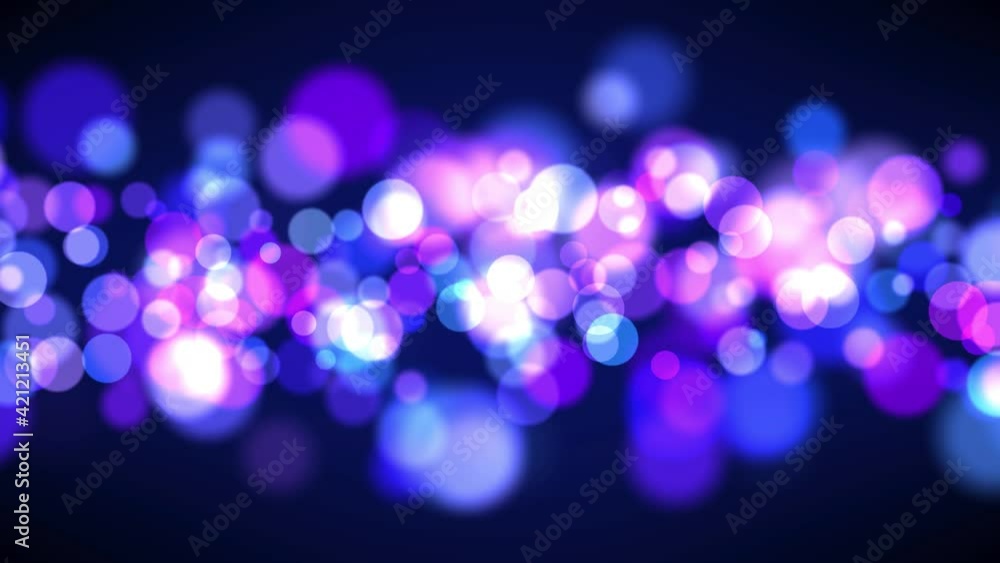 Poster seamless loop abstract sweet blurry sharp red blue purple light circles bokeh on dark blue backgroun