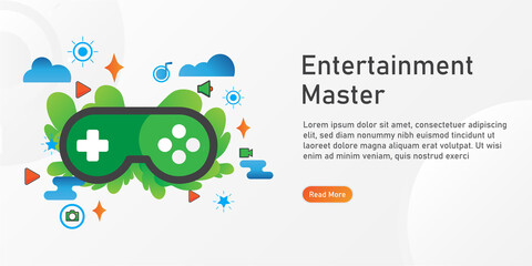 entertainment Landing page template. creative website template designs. editable Vector illustration.