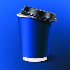 Disposable paper coffee cup. Plastic cup. vector illustration.