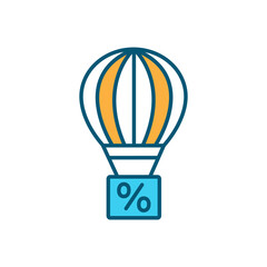Obraz premium Balloon mortgage RGB color icon. Paying off full house loan balance in lump sum. Fixed-rate deal. Balloon payment. Car, home buying. Saving money on mortgage remittance. Isolated vector illustration