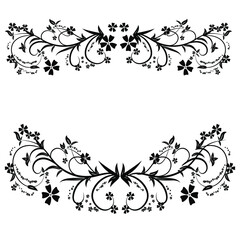Floral swirls and ornate motifs with leaves and flowers. Design elements for page decoration cards, wedding, banner, frames. Vector illustration.