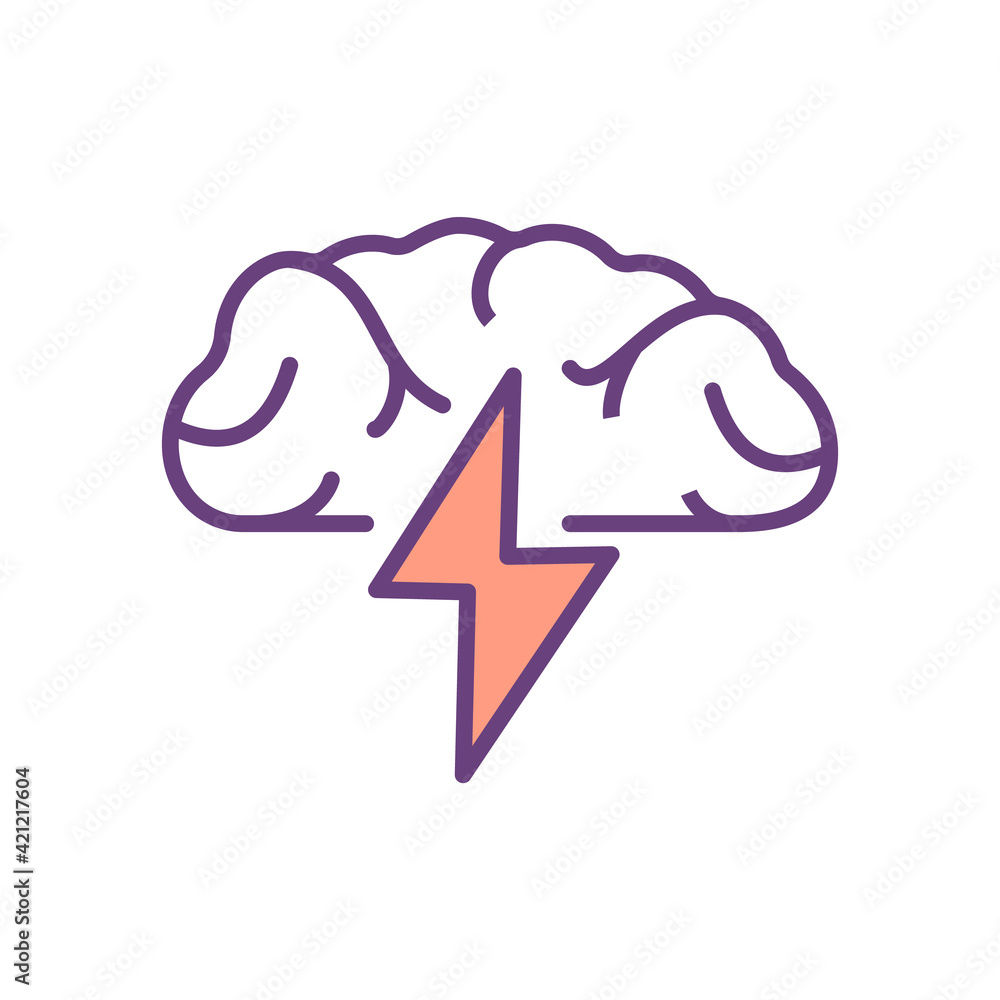 Poster brainstorming rgb color icon. open mindedness, creativity. innovative ideas and potential solutions 
