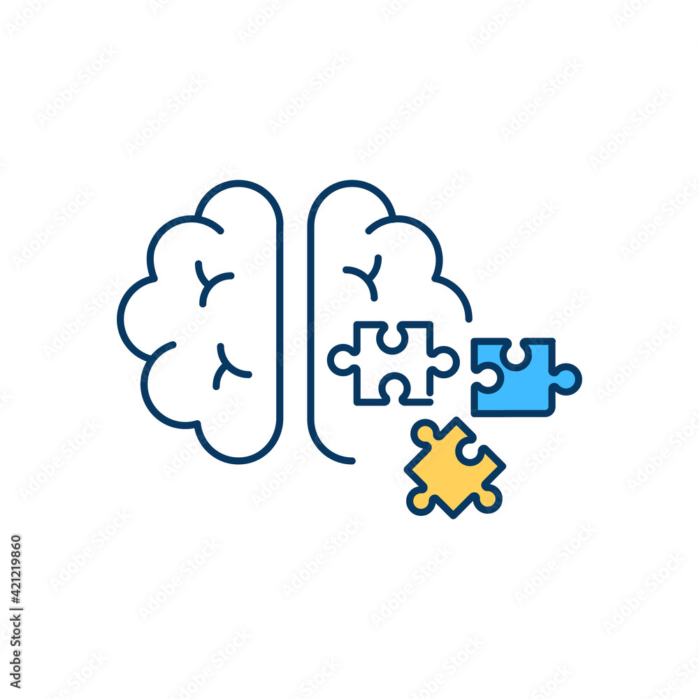 Poster attention deficit disorder rgb color icon. behavior problems. being easily distracted. difficulty re