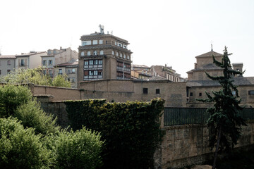 Pamplona historic centre in a sunny morning.