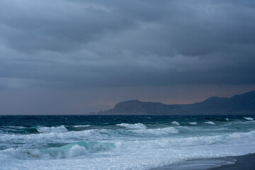 Fototapeta na wymiar storm on the sea