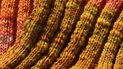 Gestricktes Stück als Hintergrund in Gelb und Ocker mit Struktur	
