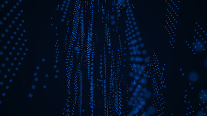 Abstract digital background. Science background. Big data digital code, data transmission and DNA biology transmission. Big data code matrix. 3D rendering.
