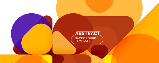 Flat geometric round shapes and dynamic lines, abstract background. Vector illustration for placards, brochures, posters and banners