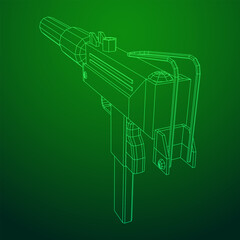 Submachine gun modern firearms pistol with silencer