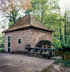 Fototapeta na wymiar Watermill at Estate Herinchave Fleringen Twente Netherlands Overijssel.