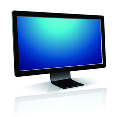 Computer Monitor with blank screen on white background