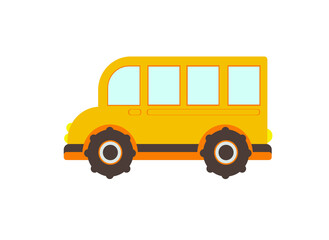 yellow bus, vector illustration on a white background