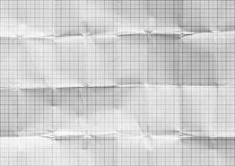 White folded millimeter paper black lines.
